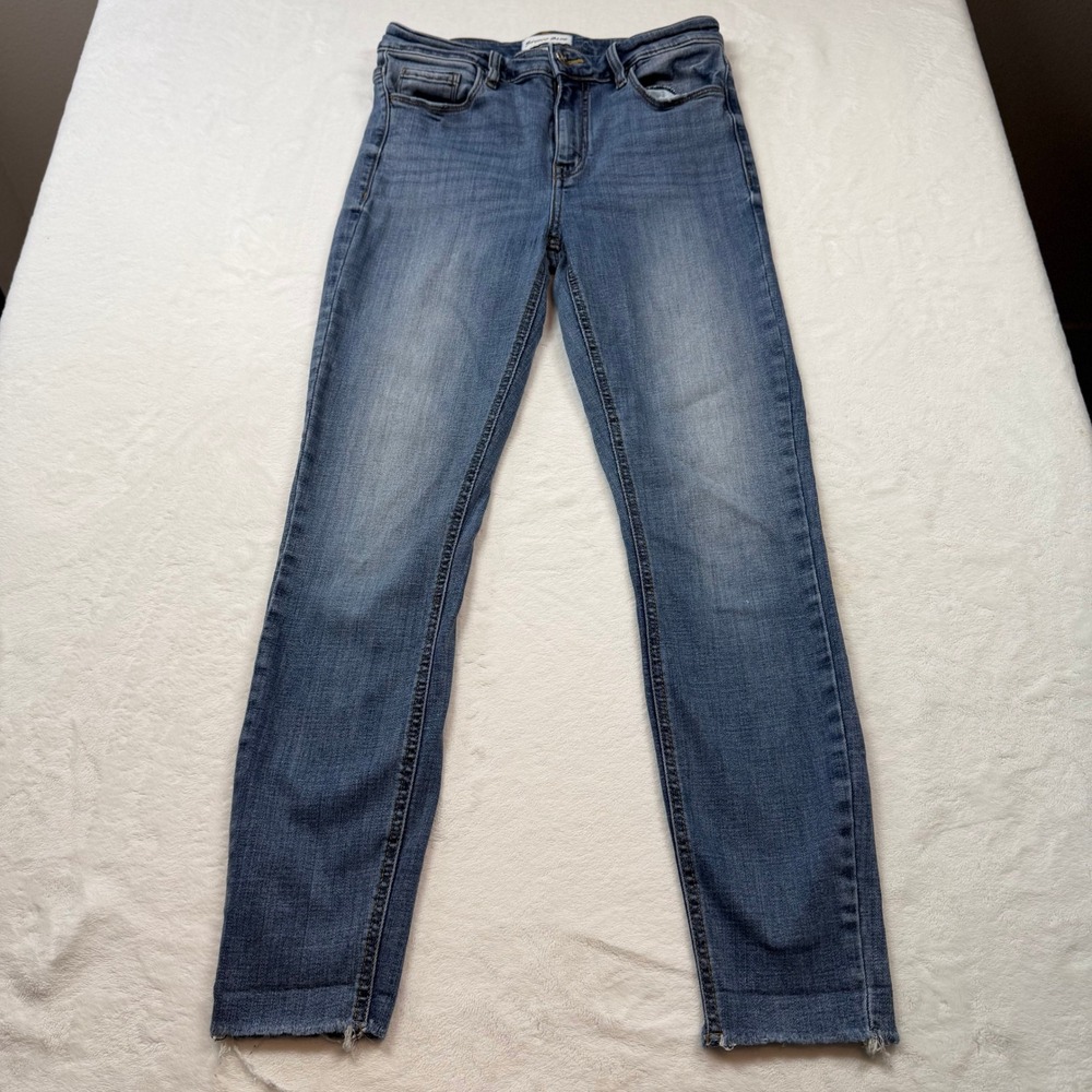 Studio Blue Skinny Jeans Womens 28 Blue Good Raw Hem Tencel Blend SPT688
